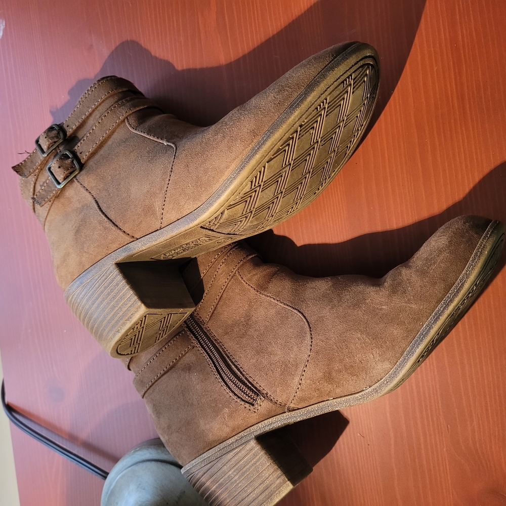 Brown Ankle Boots with Buckle Detail